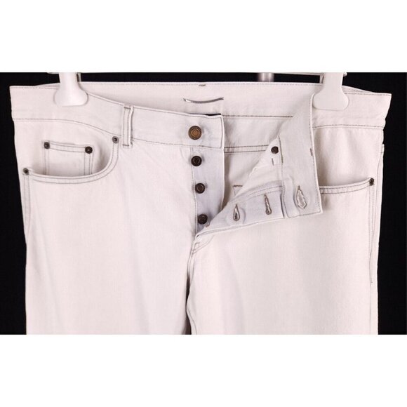 Saint Laurent Paris D18 M/SL-LW Jeans 34 Mens Off White Defect New - Picture 3 of 16